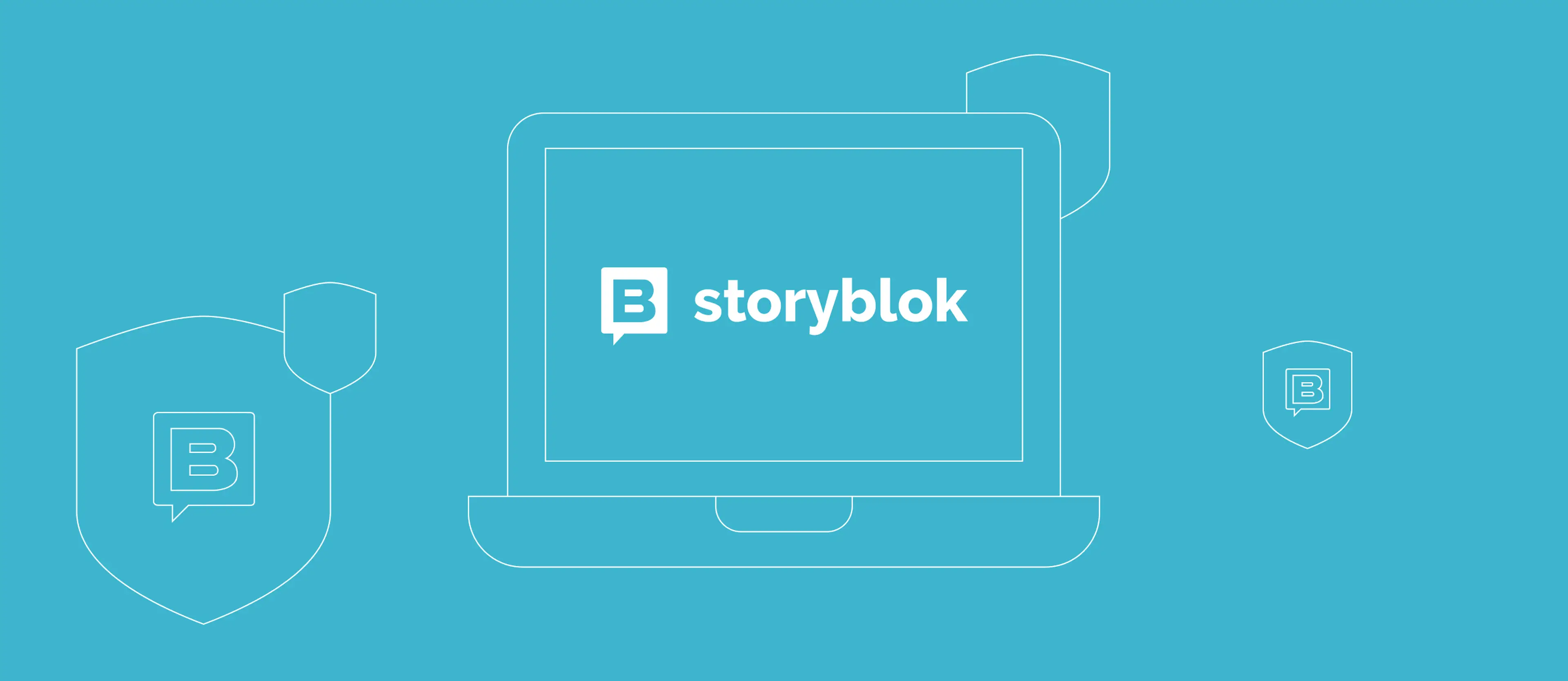 Blue graphic that includes the Storyblok logo to promote blog on Storyblok 